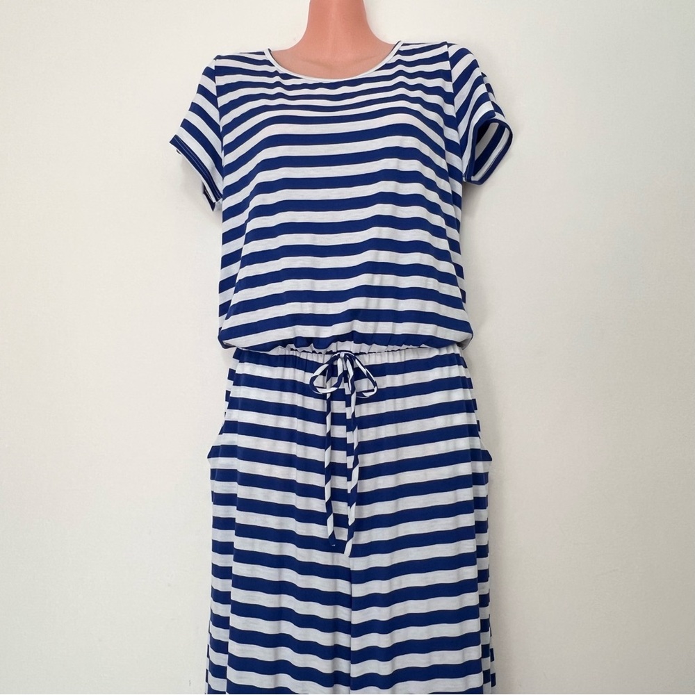 NWOT Egy Striped Elastic Waist Jumpsuit Casual Vacation Resortwear